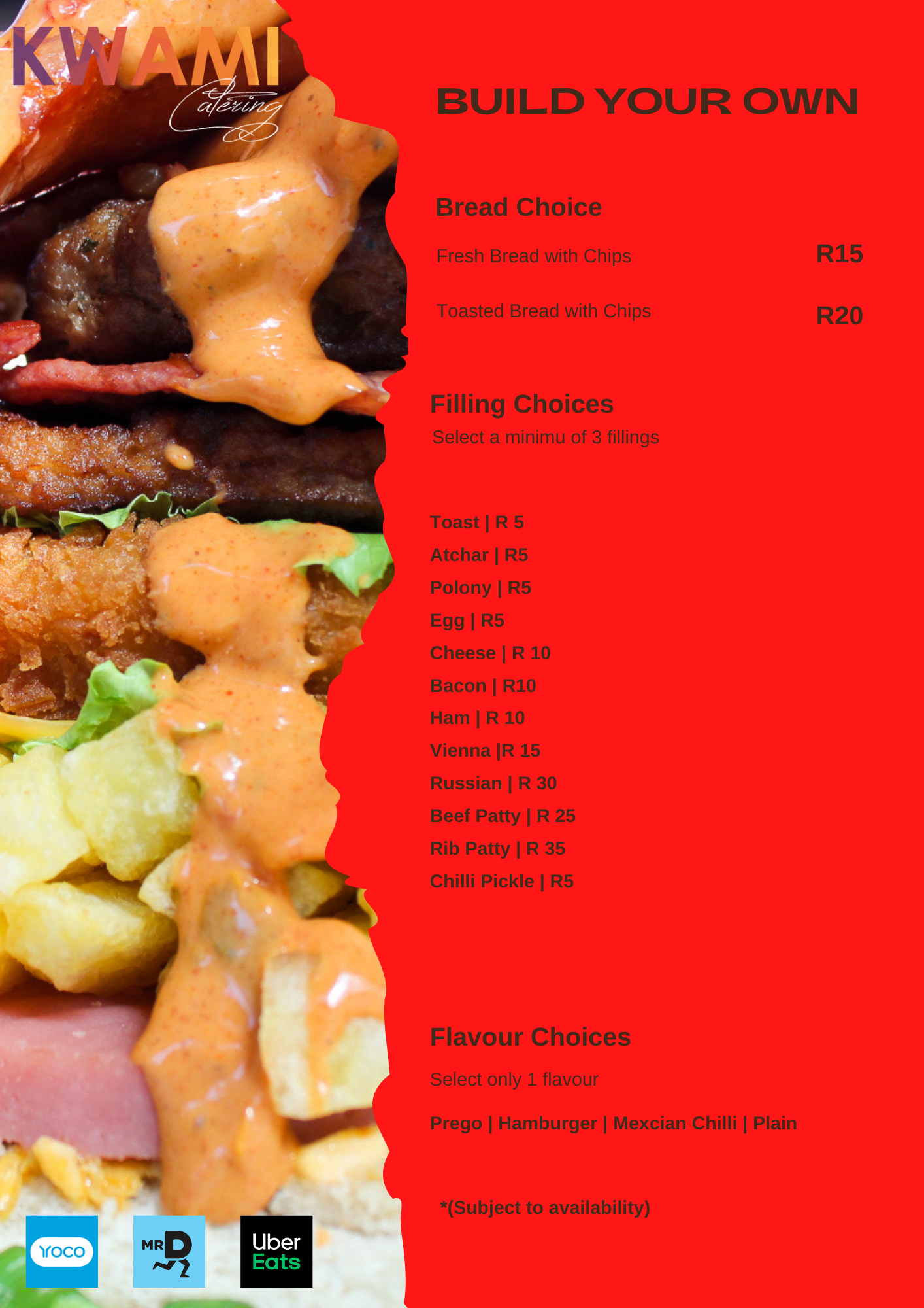 Kwami Catering takeaway menu 2